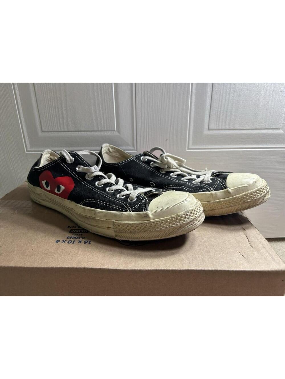 Converse Comme Des Garcons Play Black Canvas 70s 10 Mens 150206C 12 Womens